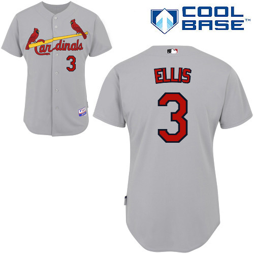 Mark Ellis #3 MLB Jersey-St Louis Cardinals Men's Authentic Road Gray Cool Base Baseball Jersey